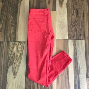 J. Crew red skinny ankle jeans